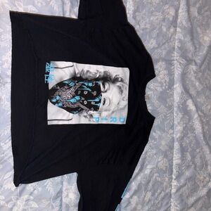 Black Long Sleeve Shirt with Graphic Print